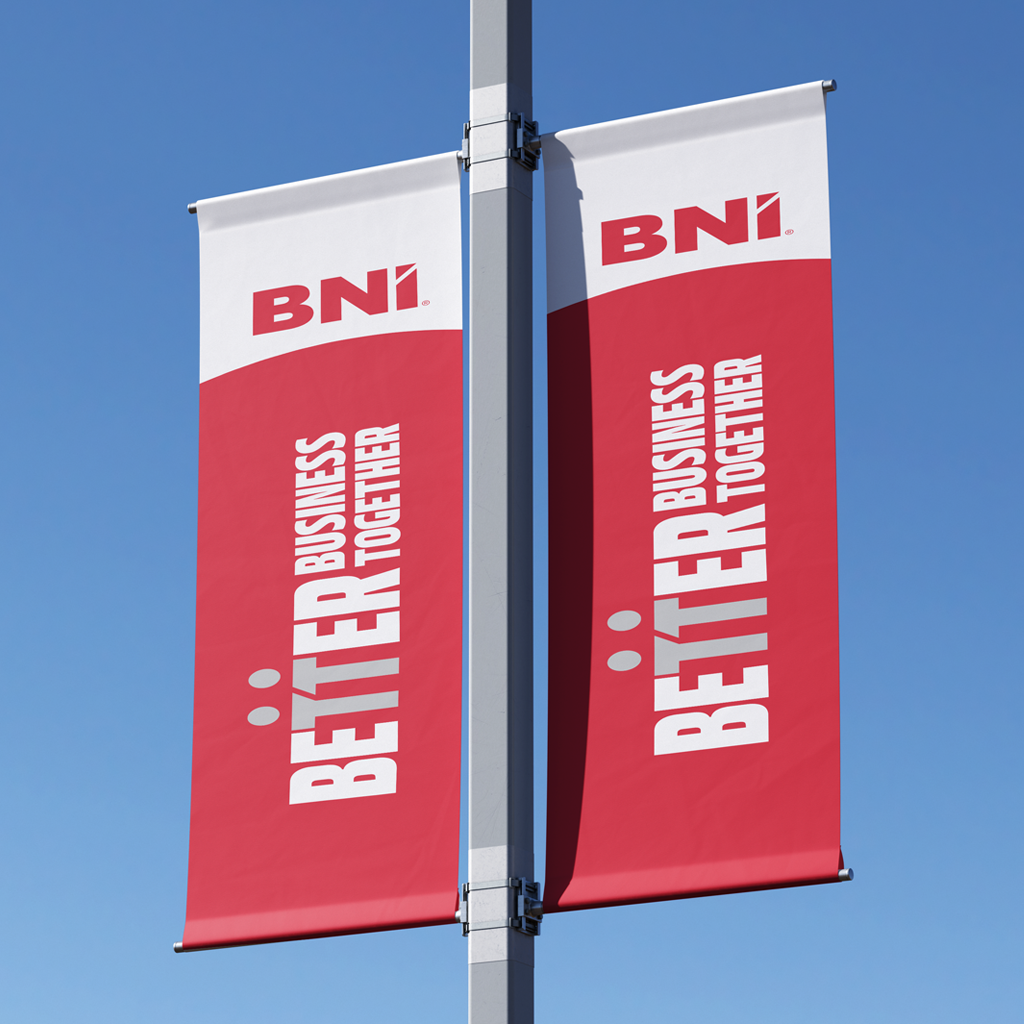 BNI BNI · הדמיה · ועידה 14: באנרים לעמודי תאורה