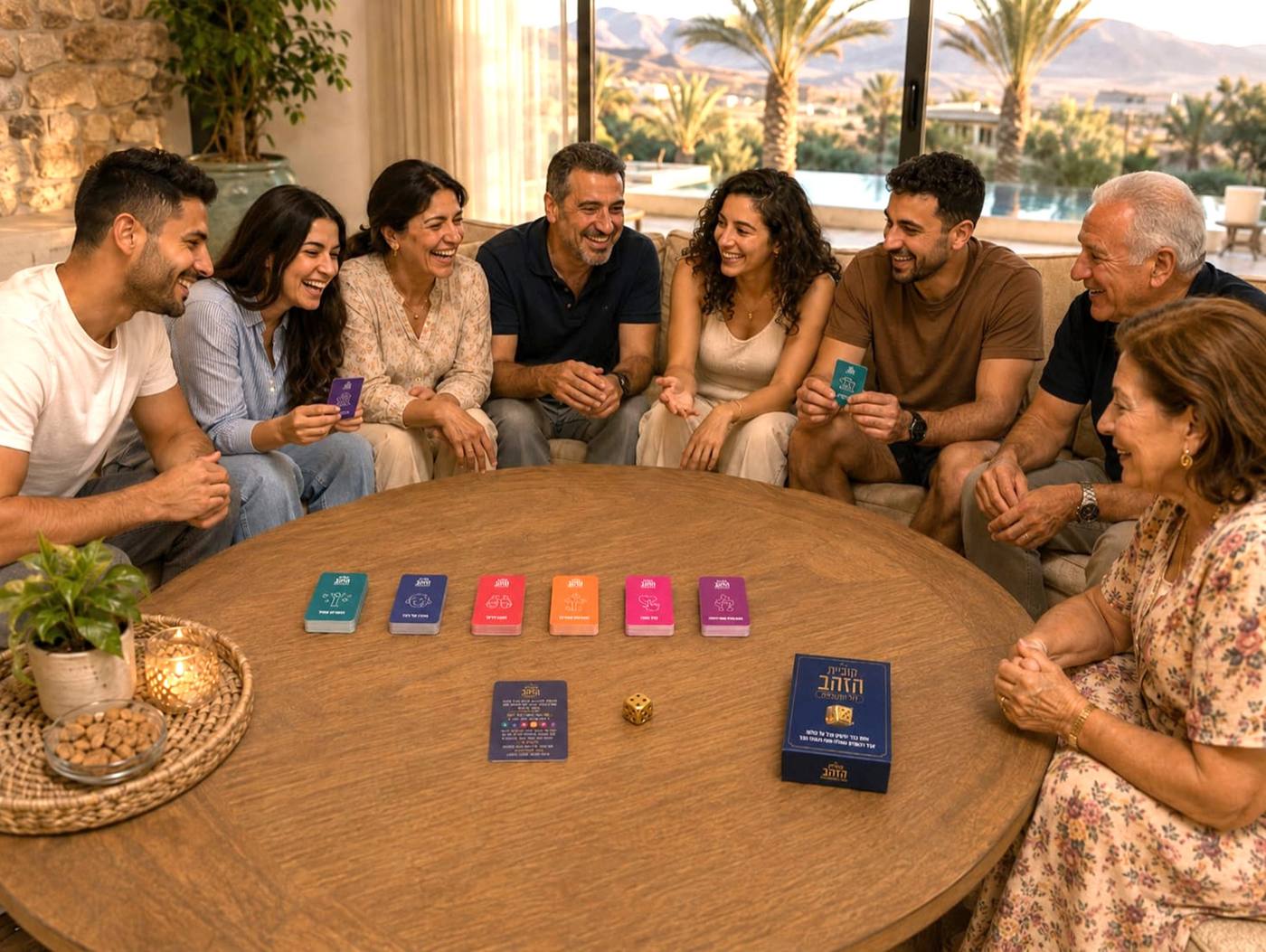 המשפחה משחקת בקוביית הזהב